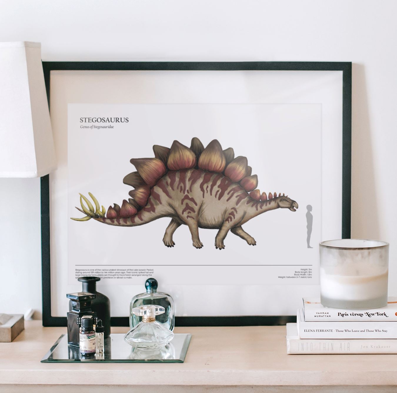 Human And Dinosaur Size Comparison Posters Stegosaurus A1 