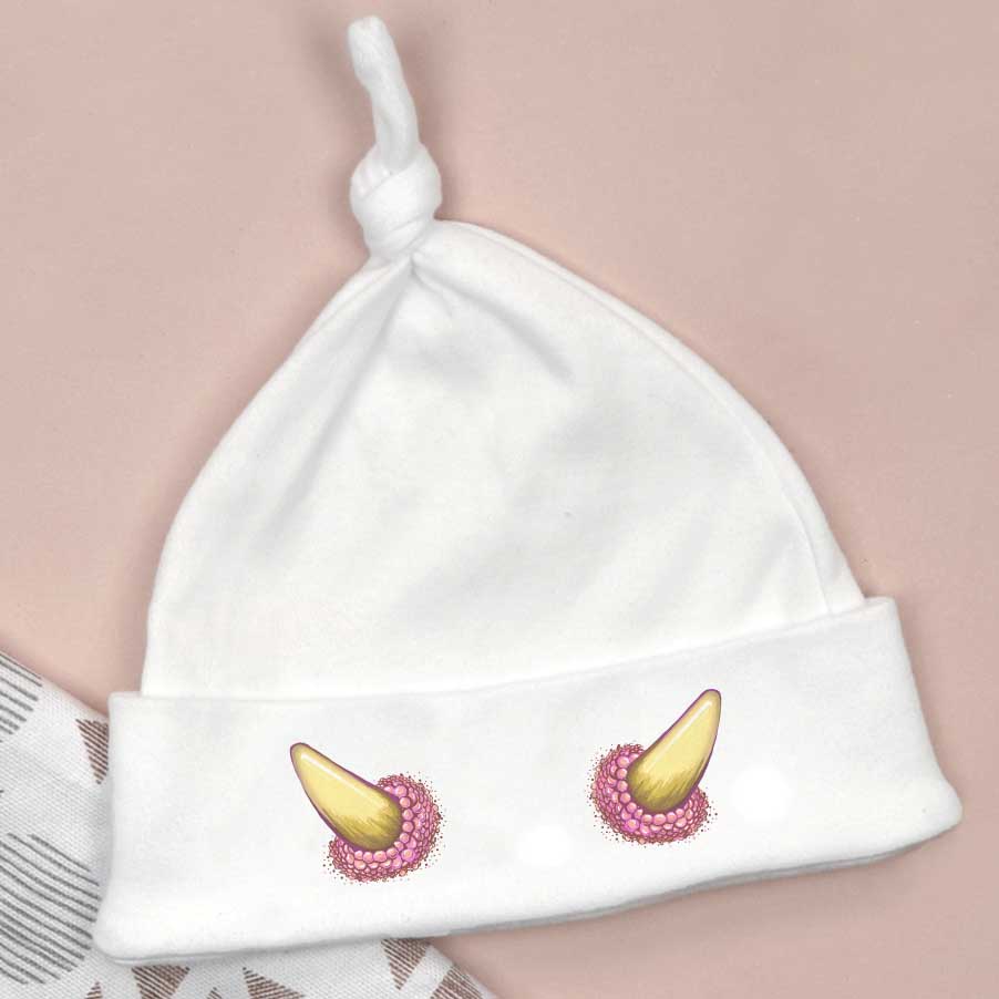 Dinosaur Horn Baby Hat (Pink)